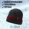 Шапка водонепроницаемая DEXSHELL Cuffed Beanie, DH353RED черная с красной полоской, размер L/XL